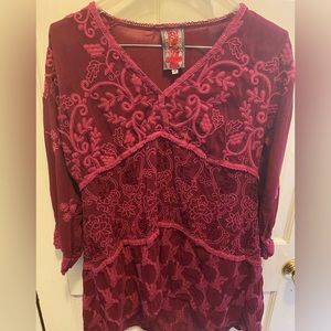 Johnny Was brick red tunic.